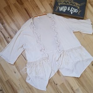 Xhiliration beige boho chic cover up